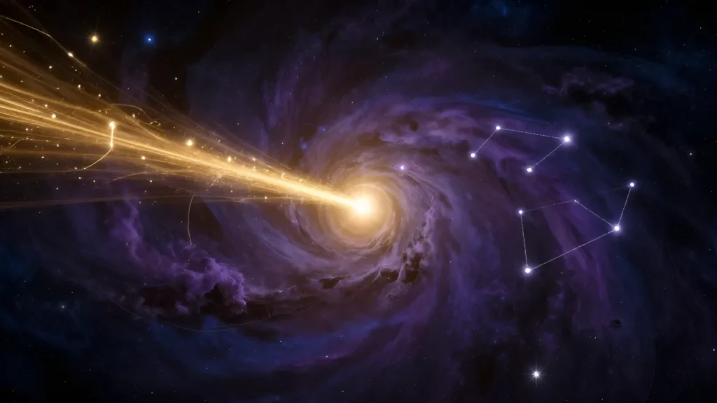 Апекс солнца в натальной карте: Сияющая точка в созвездии Геркулеса и поток золотой энергии в космосе
